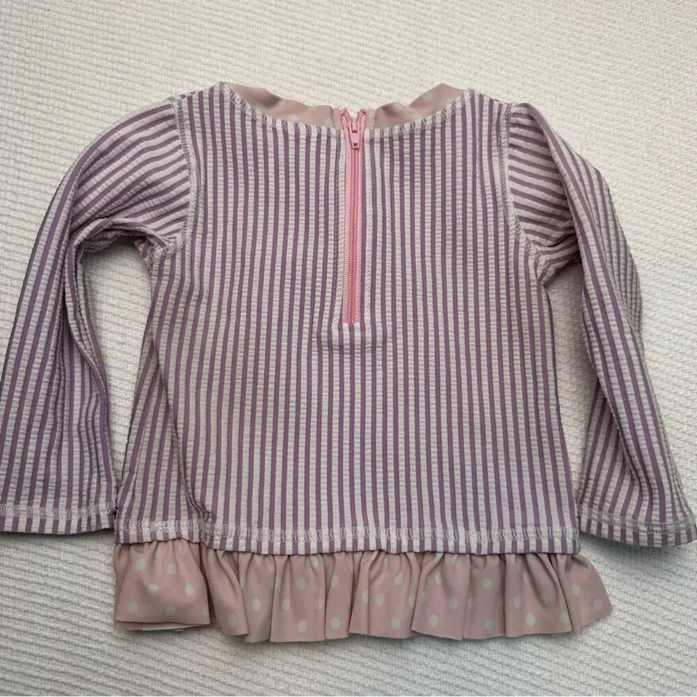 Ruffle Butts seersucker Rashguard top 12-18 months